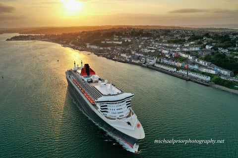 Queen Mary 2 passing Cobh