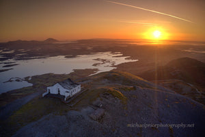 The sunrise over Westport from the top of Croagh Patrick