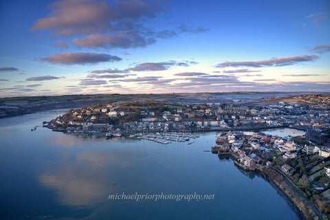 Early morning aerial of Kinsale harbour