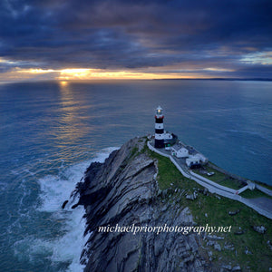 Aerial Winter sunset at the Oldhead
