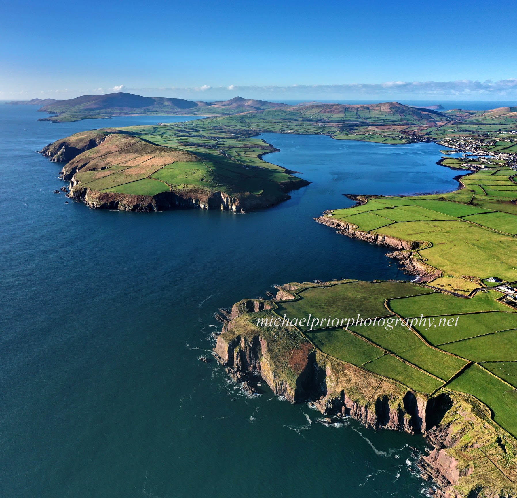 Dingle harbour entrance from the air