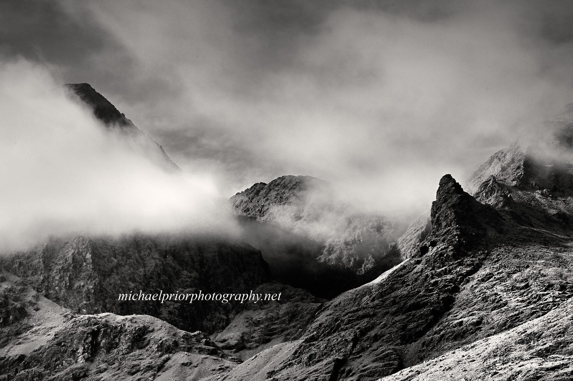 Carrauntoohil peaking through the clouds