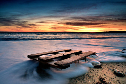 Driftwood at sunset
