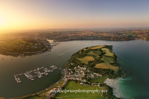 summer sunset at the dock beach and Kinsale harbor.