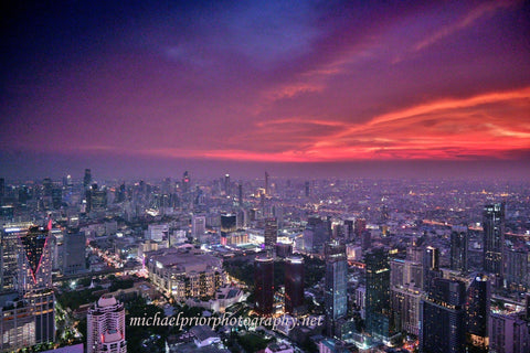 Bangkok at night from the top of the Baiyoke hotel