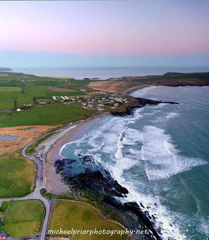 Aerial view of Garretstown at twilight