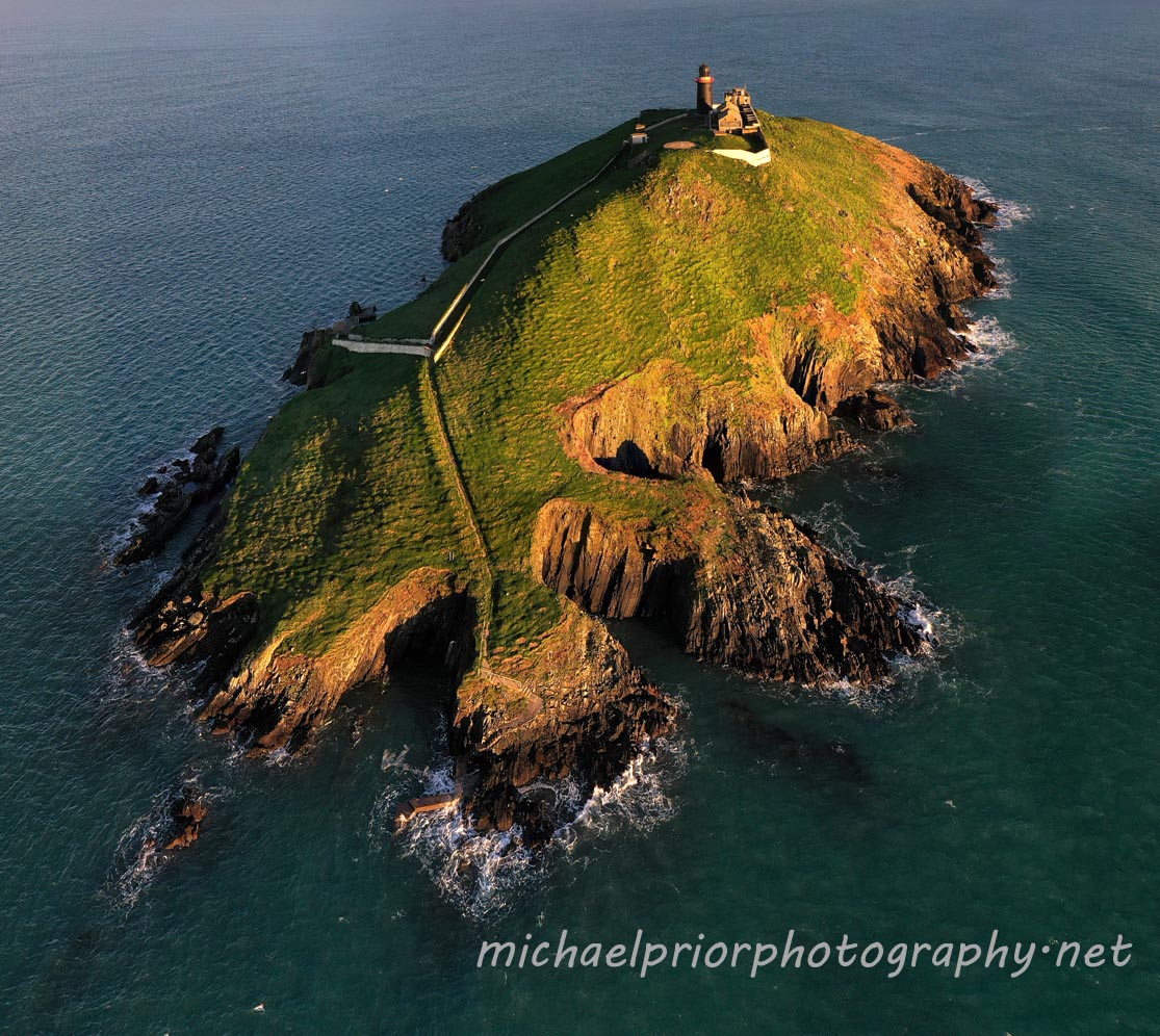 A birds eye veiw of Ballycotton lighthouse