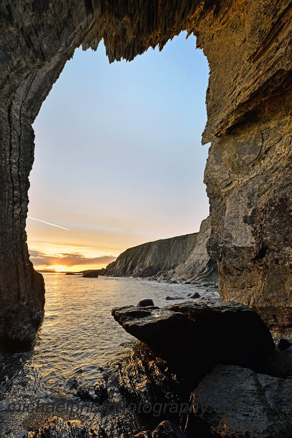 Winter Sunset From Inside An Arch West Of Garretstown, West Cork - Michael Prior Photography 