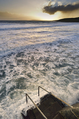 Churning Sea At Garretstown - Sunset - Michael Prior Photography 