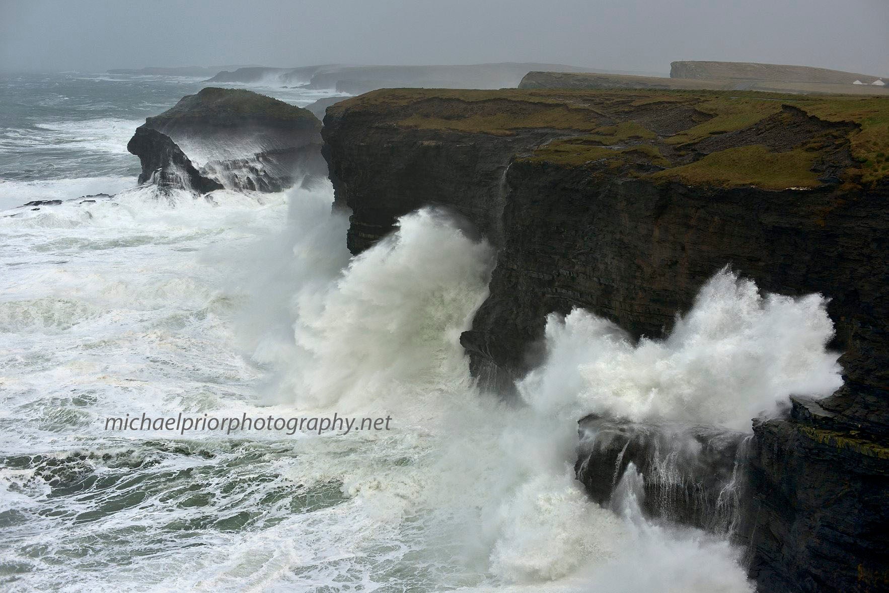 Monster waves at Kilkee cliffs Co Clare