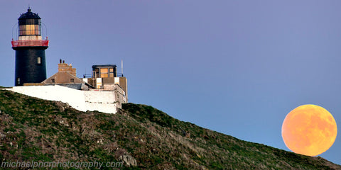 The Moon Rising Behind Ballycotton Island - Michael Prior Photography 