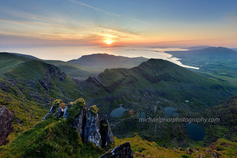 Mt Brandon at sunrise-looking down on Brandon bay - Michael Prior Photography 