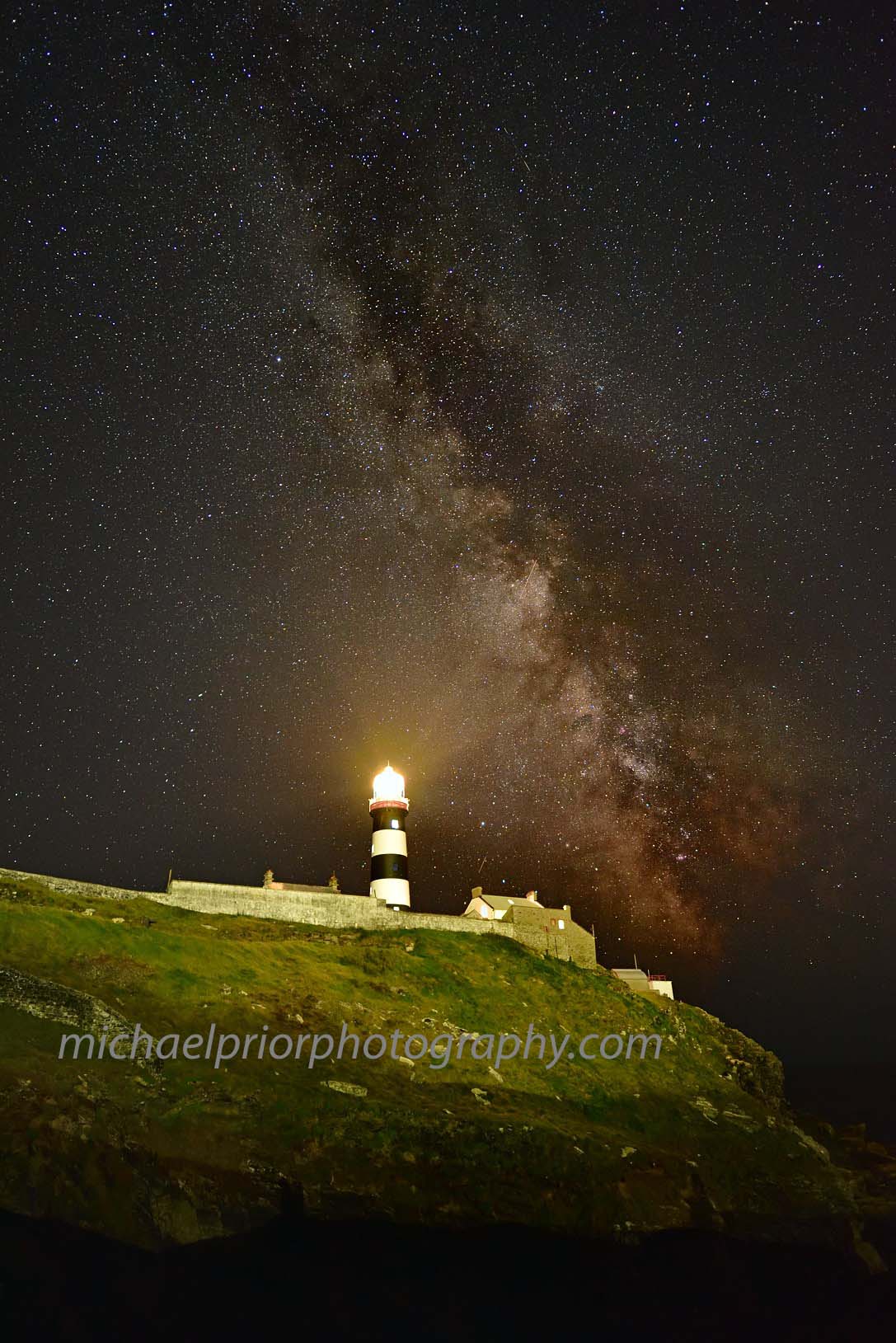 Looking Up At The Oldhead Lighthouse And The Milkyway - Michael Prior Photography 