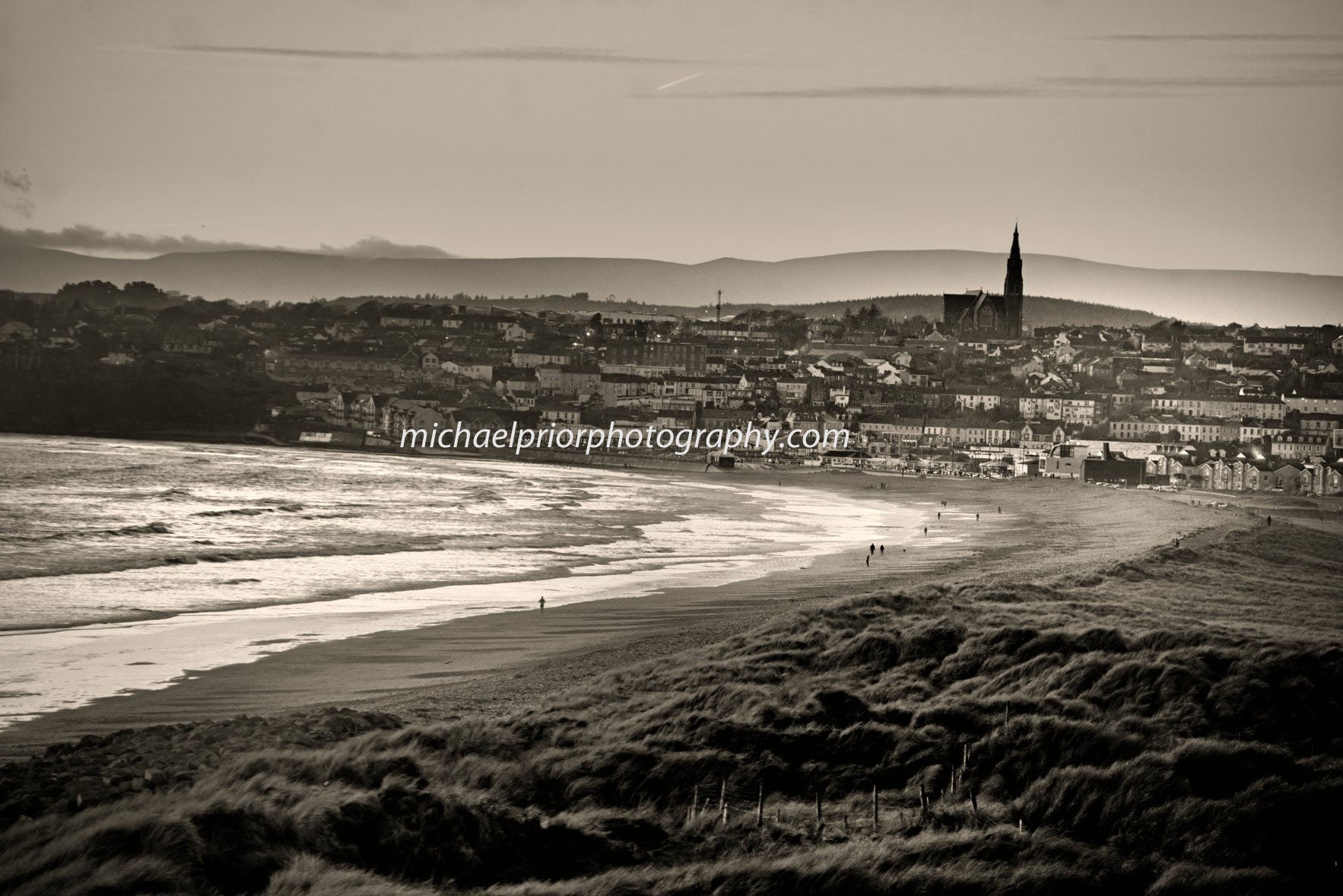 Tramore, Waterford in b+w