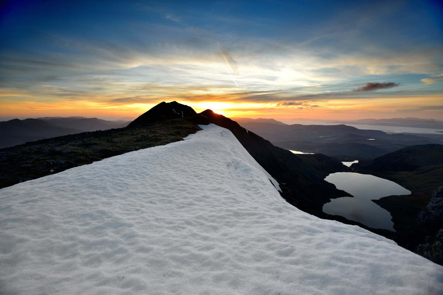 Snowy Ridge At Sunset - Carrauntoohil - Michael Prior Photography 