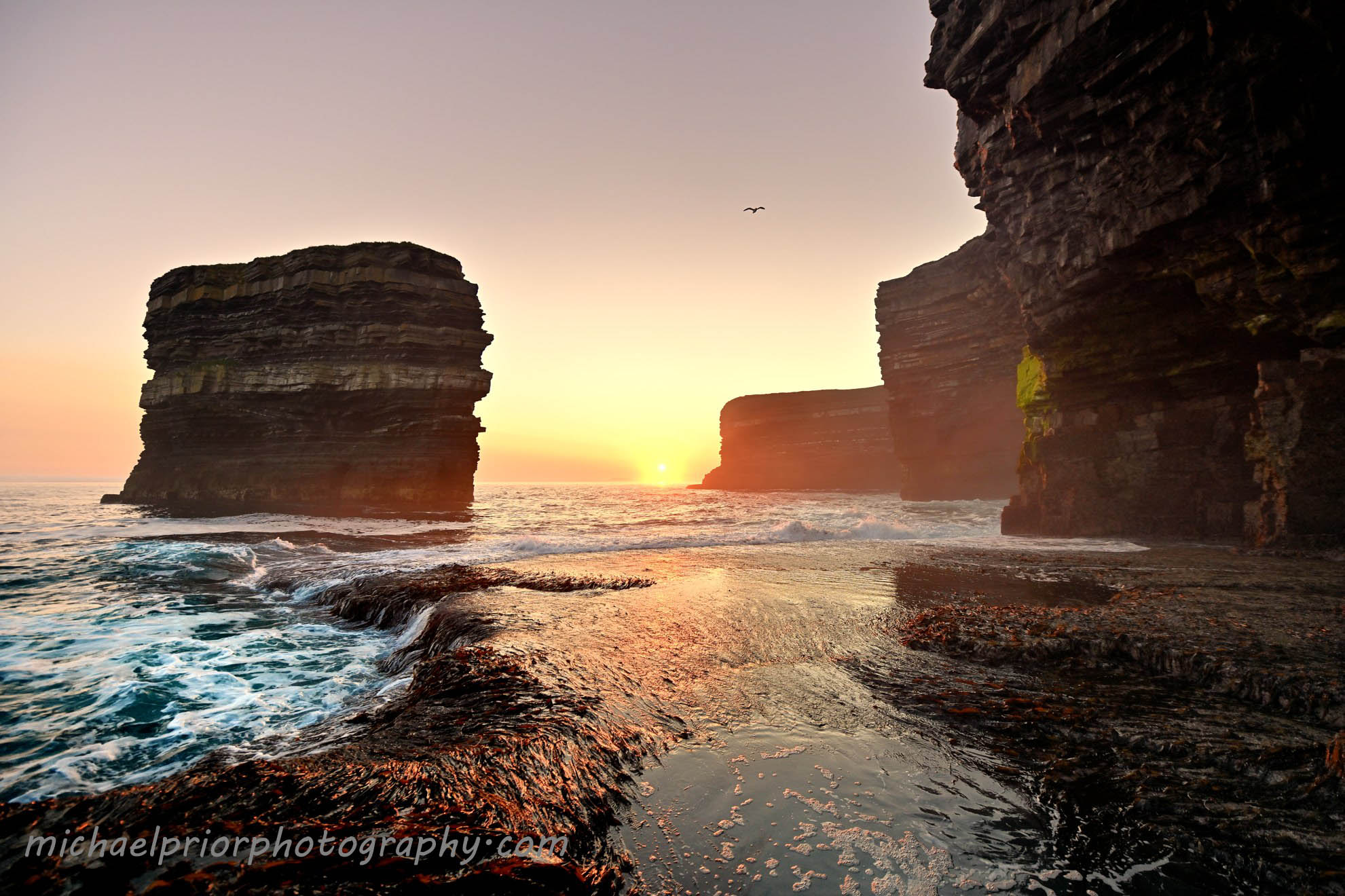 Sunrise In Dun Briste In Mayo