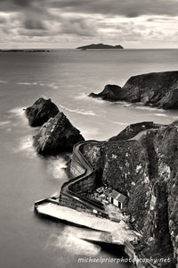 Dunquin pier in Black and white
