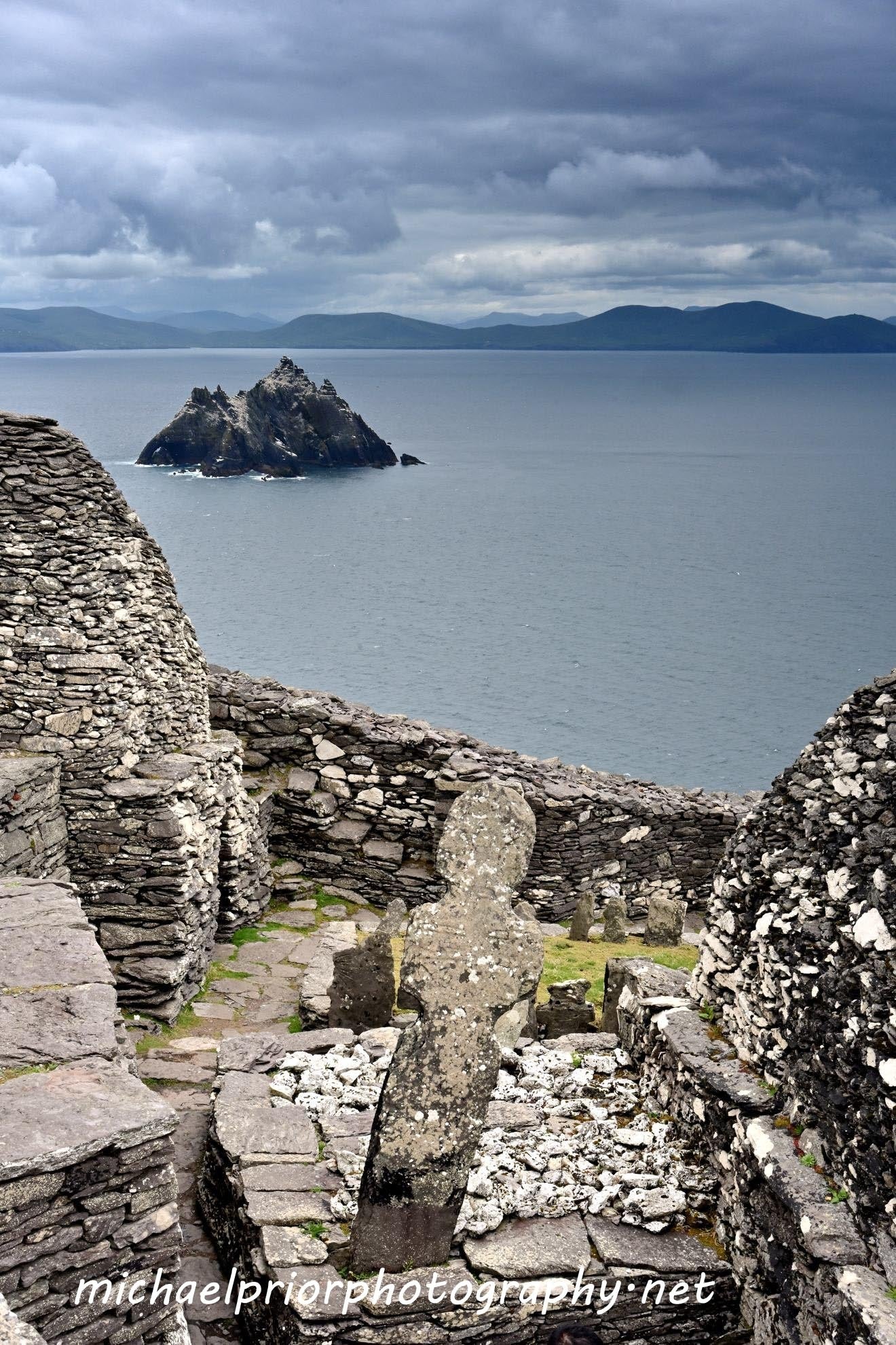 The little Skellig from the beehive huts on Skellig Michael