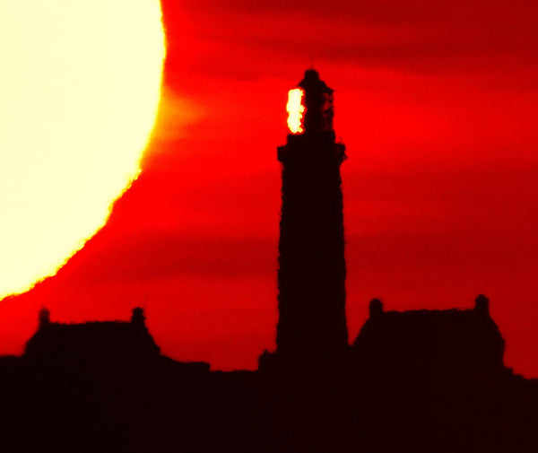 Sunrise Behind The Oldhead ,Silhouette With Red Sky - Michael Prior Photography 